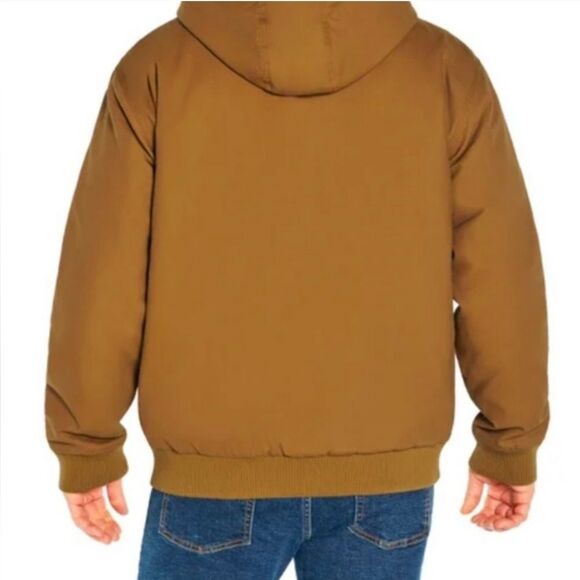 WOOLRICH Green Label Mens XL Canvas Hooded Work Jacket Flannel Lined Heavyweight - Picture 3 of 5